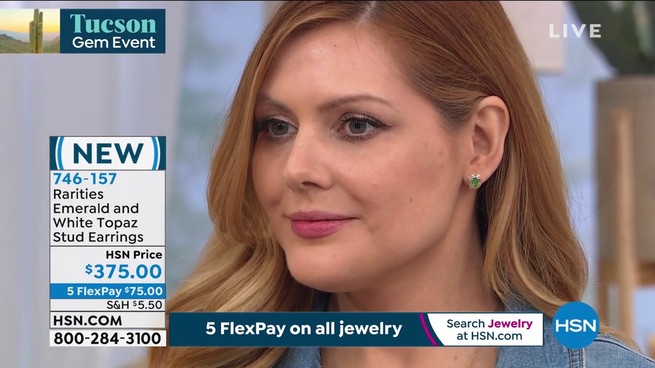 Rarities GoldPlated Emerald and White Topaz Stud Earrings