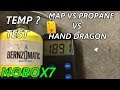 How much hotter is MAPPRO vs Propane Vs HAND DRAGON
