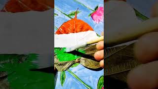 independence day DIY | Leaf painting | indian flag painting on leaf youtube independenceday diy