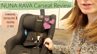 NUNA RAVA CARSEAT REVIEW \/\/ unboxing, installing \& testing it out!! \/\/ Sage Holman