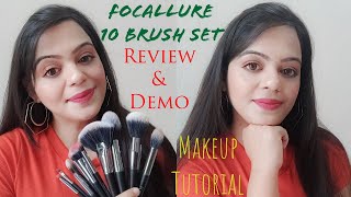 Focallure 10 Brush Set | Review & Demo | Makeup Using Focallure Brush | Garima Mehar