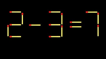 Move only 1 stick to make equation correct. Matchstick puzzle 2-3=7
