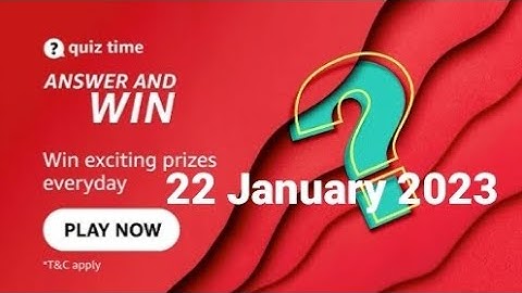 Amazon Daily Quiz Time | 22 January 2023 | Rs.1250 | Today Answers | Amazon Pay Balance | Answers