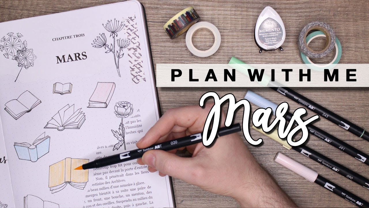 Plan With Me - Mars 2021 (livres) | Bullet Journal Setup 🐺