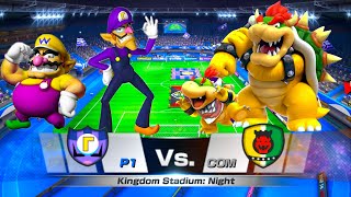 Mario Sports Superstars Football Tournament Waluigi and Wario Defeat Bowser to Claim the Cup!