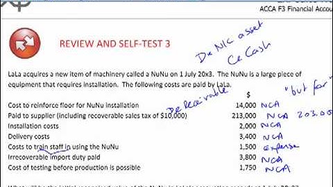 ACCA F3 - 10 Capital and revenue expenditure - example