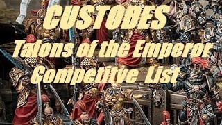 New Codex Custodes Talons of the Emperor Competitive List Bonus no Forgeworld list. Warhammer 40k
