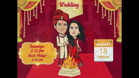 Caricature Wedding Invitations | Caricature Save the Date | Cartoon Caricature Animation