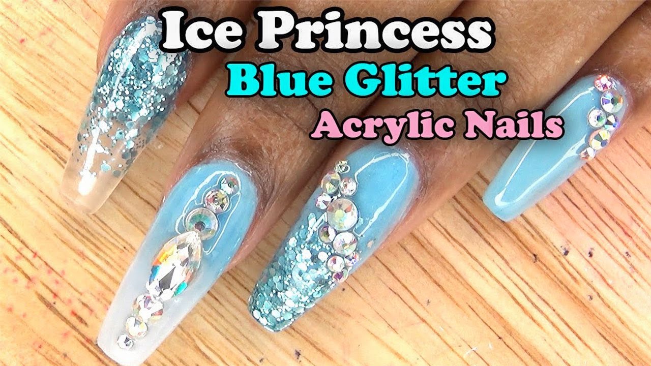 Get the Perfect Party Look with Blue Glitter Acrylic Nails - Add Some ...