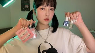 ASMR Doing ur nails on the camera💅🏻(Nail tip, Nail polish, Nail care) Realistic💜 screenshot 5