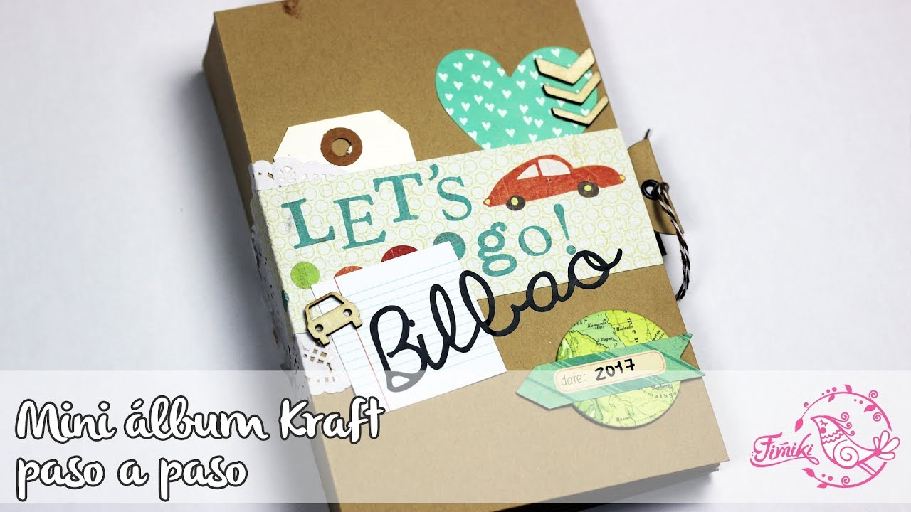 Estructura de mini álbum de scrapbooking sencilla Kraft 