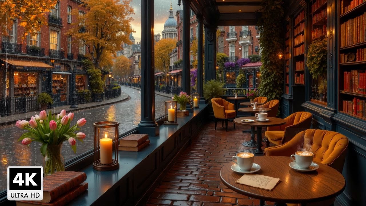 Спокойная осень с джазовой музыкой и тёплыми звуками дождя 🍂 Нежная джазовая фортепианная музыка