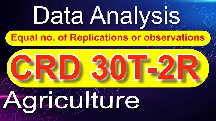 CRD Analysis Equal no. of replications, observations, plots statistics analysis model statistics agr