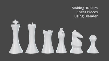 Making 3D Slim Chess Pieces Blender Timelapse