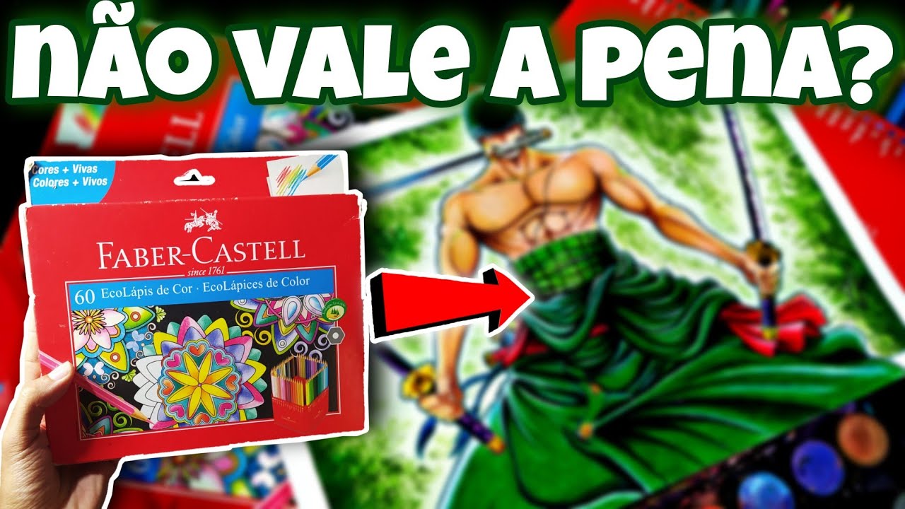 Será?? Faber Castell 60 cores! Vale a pena Ainda? ( Drawing Roronoa Zoro - One Piece )