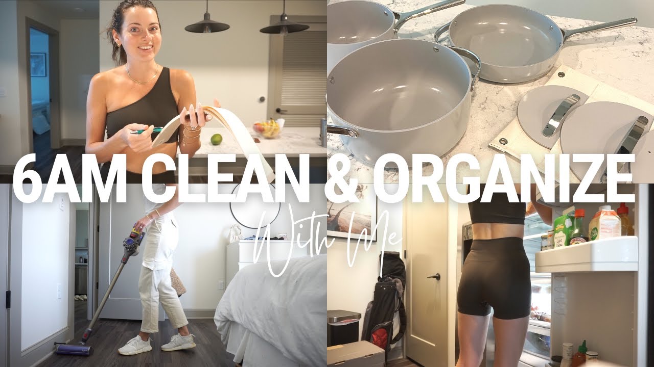 6AM CLEAN AND ORGANIZE WITH ME + CARAWAY PANS UNBOXING & DISCOUNT