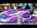 How to Create a Gorgeous Resin Painting!! ~ Fuchsia, Purple and Turquoise! ~ "Pink Lightning"