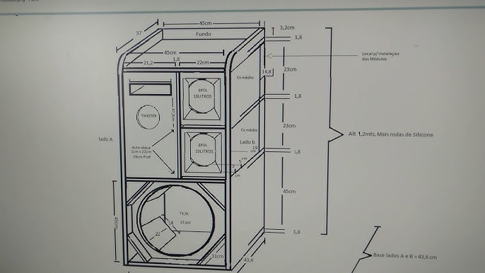 Caixa Bob Residencial 1x12'' + 1 Corneta + 1 Tweeter Vazia