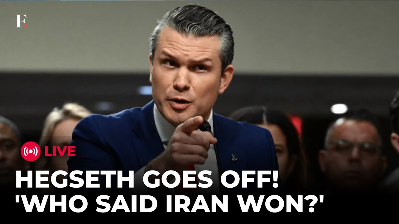 US House: Hegseth's Heated Argument During Iran War Hearing; 'Admit It, Mr Pete That Trump'  | LIVE thumbnail