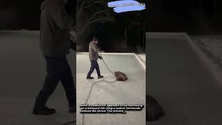 Resurfacing a Backyard Ice Rink with a DIY Zamboni #worker #process #zamboni #ice #diy