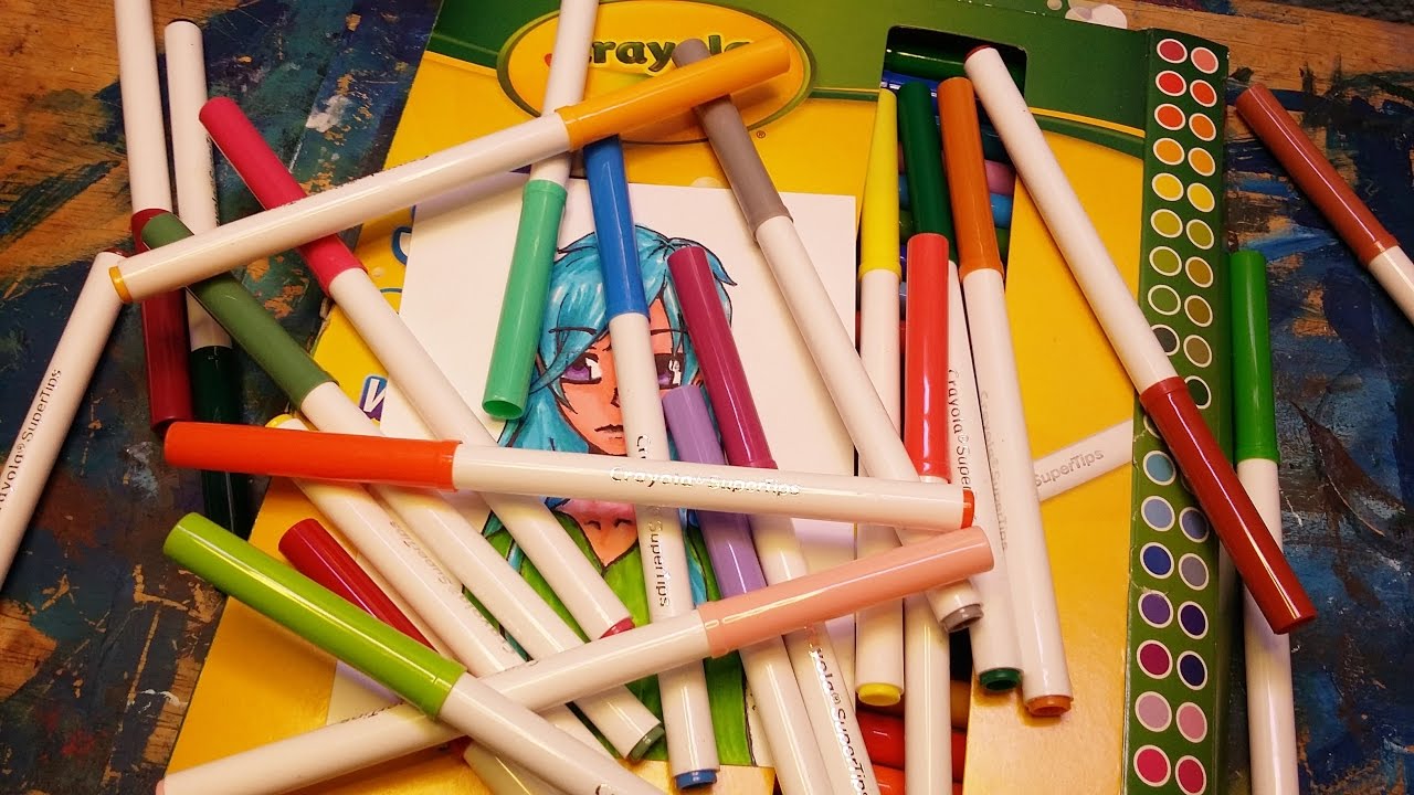 Crayola Marker Challenge Anime Manga Girl - YouTube