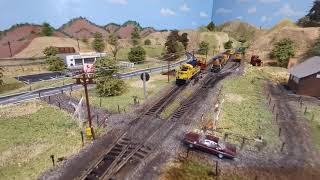 Tehachapi loop and Caliente on 2 hollow core doors in N scale