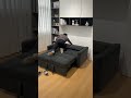 ブラックソファベッド🖤ゆったり背もたれ×リクライニング機能付き#sofa #sofabed #shorts #interior #おうち時間