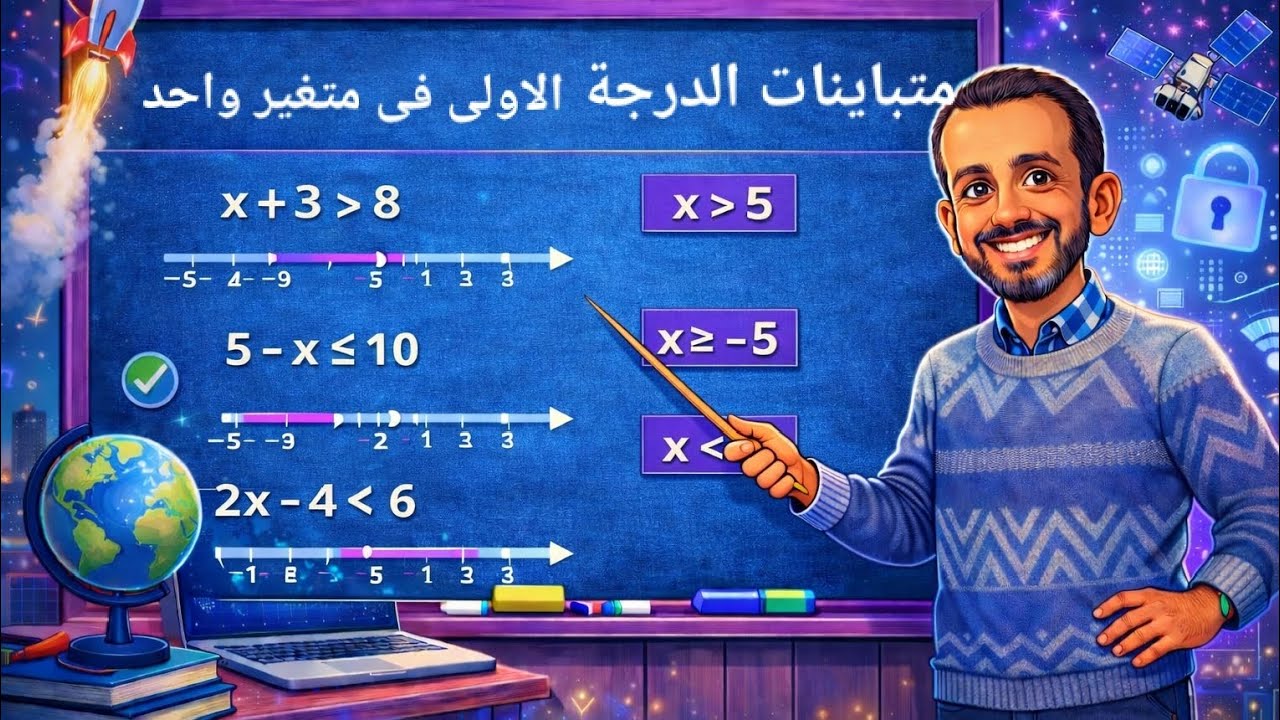 متباينات الدرجة الاولي في متغير واحد #الصف_الثانى_الإعدادى #الحسن_عبدالمحسن #فكرة_ومسألة 