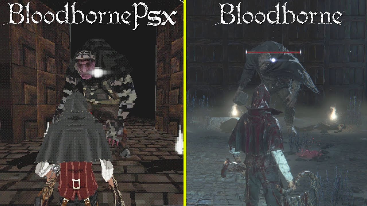 Bloodborne Demake / Bloodborne PSX vs Original Graphics Comparison 