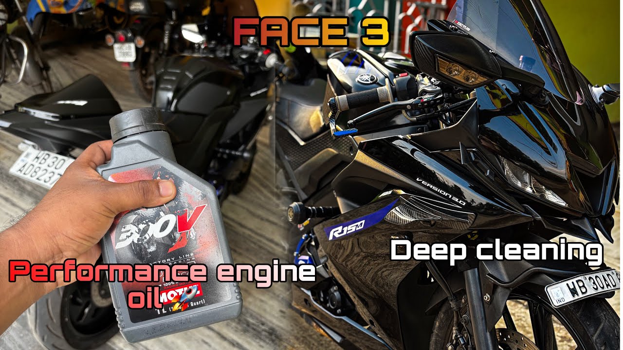 Best Performance Engine Oil for YAMAHA R15 V3🚀 Deep Cleaning and Face 3 of Modification Begins😍part1