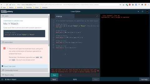 Playing Python Basic Conditionals & Control Flow from Codecademy