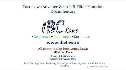 IBC Case Laws Advance Search & Filter Function Documentary | IBC Laws