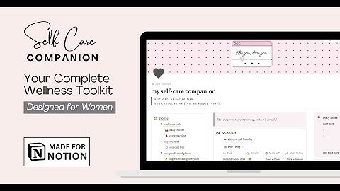 My Self-Care Companion | Wellness Notion Template