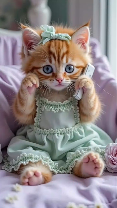 🥰 Hello Kun Papa Ghar Pr Ni H 📱☎️ #cat #catvideos #catshort #catlovers #kitten #papa #shorts