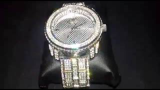 Venta reloj plateado brillante diamantes artificiales estilo hiphop modelo tk1078 mercadolibre arg