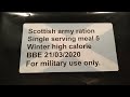 Scottish army ration (MRE) with radioactive heater.