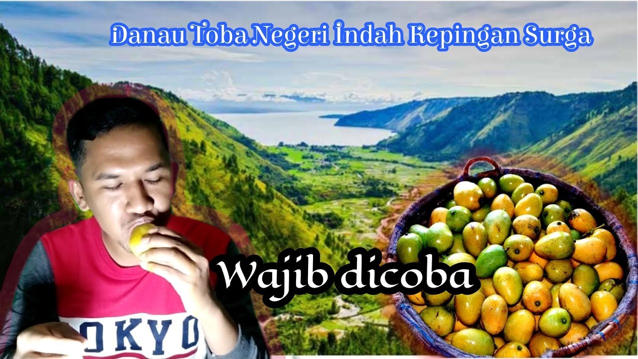 Menghabiskan mangga Danau Toba dengan kulitnya langsung 