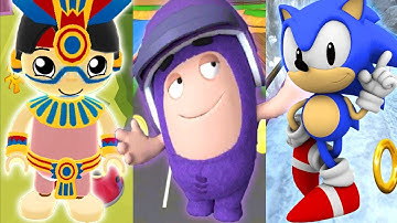 Tag with Ryan, Oddbods Turbo Run, Sonic Dash Gameplay (Android, IOS)