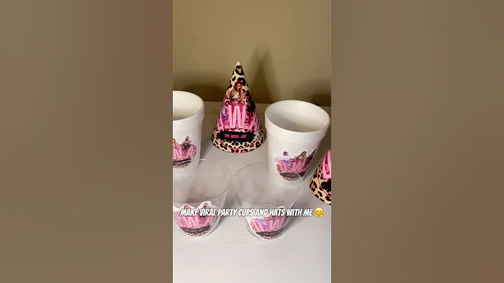 Custom party favors 🥰 #custom #partyfavors #canva #craft #diy #diycrafts #customcups #partyhats