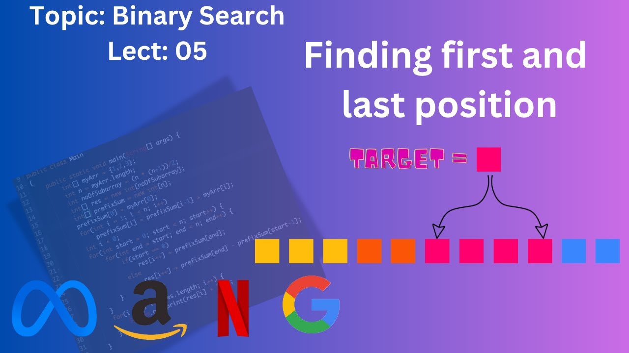 Find First and Last Position in a Sorted Array | Binary Search Series ...