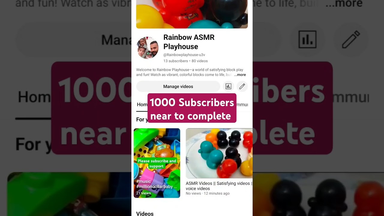 1000 subscribers near to complete #asmr #blocksactivity #instrumentalbeats #stressrelief #satisfying