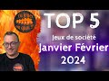 Top 5 jeux de socit janvier fevrier 2024