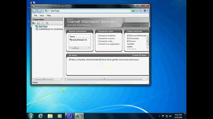 Exploring the features in IIS 7.5 - Internet Information Services.