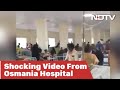 Wooden sticks used to hang medical fluid in Osmania hospital, caught on camera
