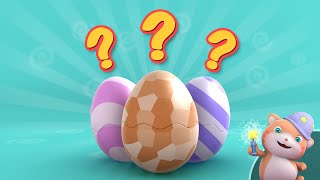 Surprise Eggs - Looi The Cat Learn English With Looi Animals Monkey Bunny Kangaroo