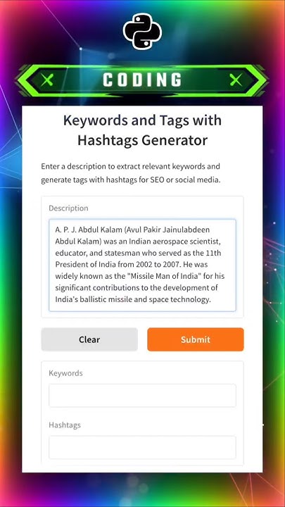 Keywords and Tags Generator | Python Mini Project 4 | #python #ai # ...