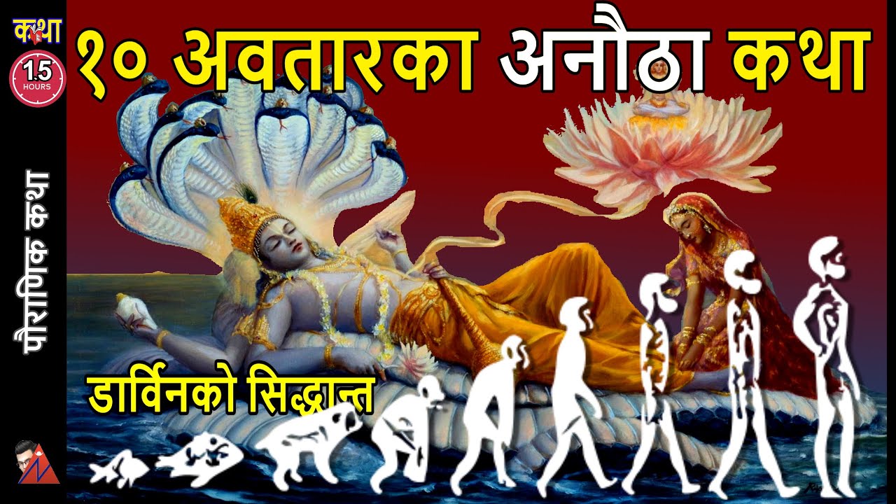 10 Avatars of Lord Vishnu Darwins Theory of Evolution   Matsya to Ram Krishna Buddha  Kalki