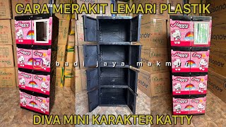 Cara merakit lemari plastik diva mini karakter katty happy day