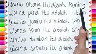 Learn to Write and Read Indonesian Sentences about the Colors of Objects for Kindergarten, Presch...