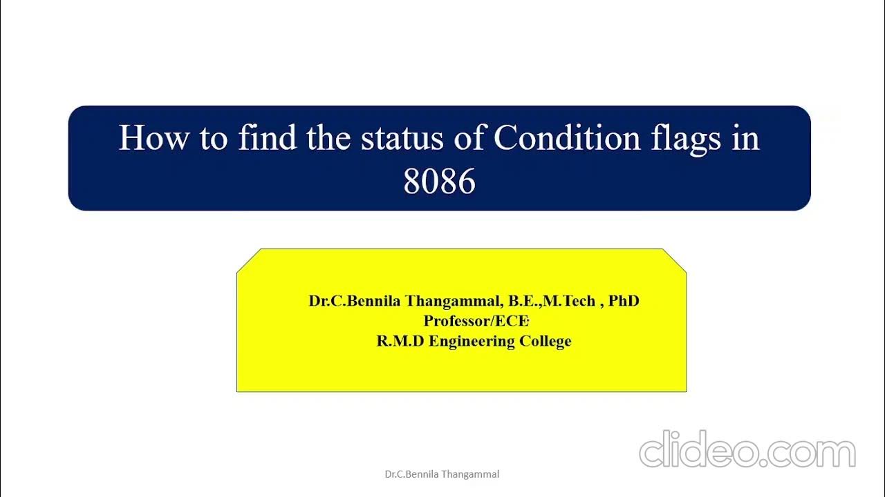 How to find the status flags for 8086 instruction set youtube